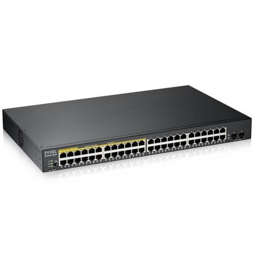 ZYXEL GS1900-48HP 48 PORT GİGABİT 10/100/1000 2xSFP 24 PORT PoE SWİTCH Web Yönetilebilir,Destek Gücü 170W,RACK MOUNT